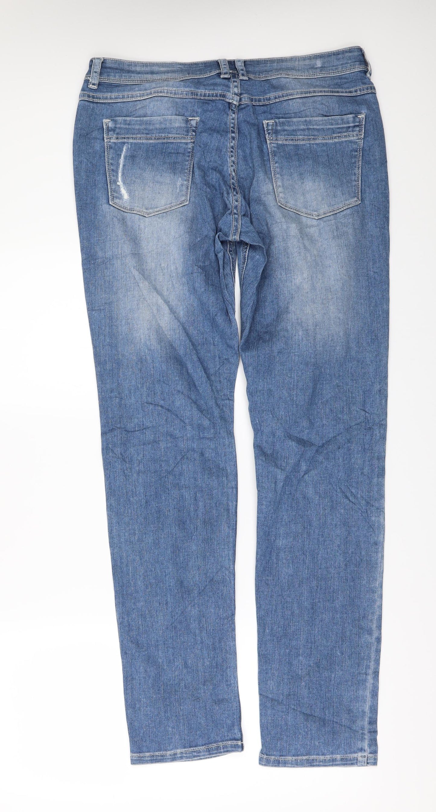 Womens UK Size 12 Gina Regular Fit Straight Blue Jeans