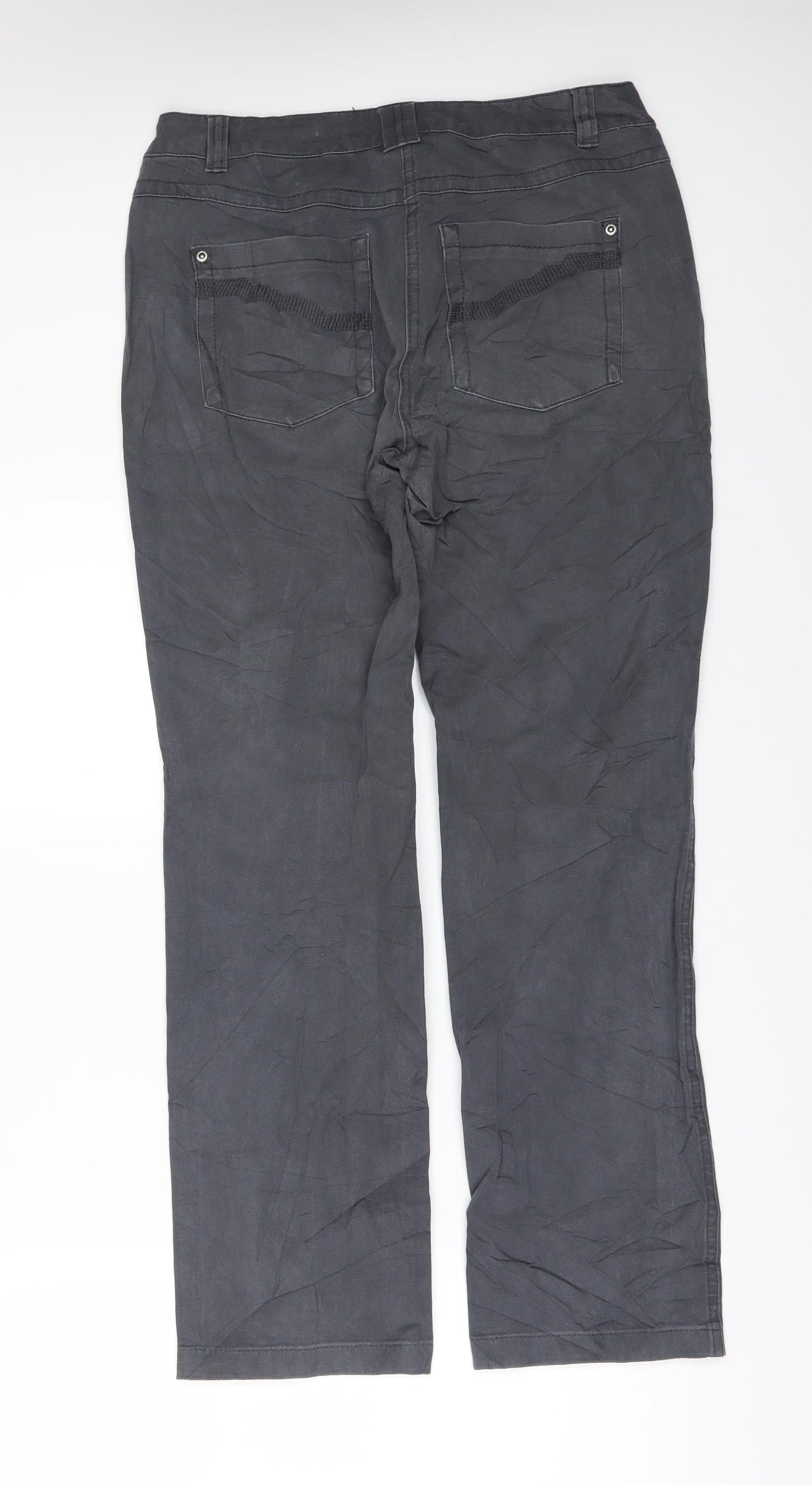 Womens UK Size 28 in Cecil Regular Fit Straight Grey Jeans