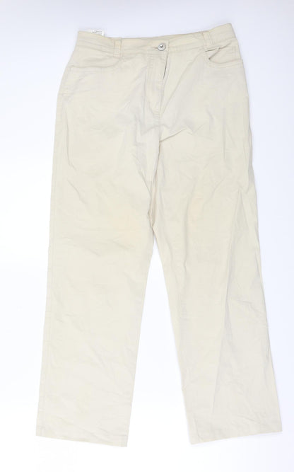 Womens UK Size 14 Toni Regular Fit Chino Beige Trousers