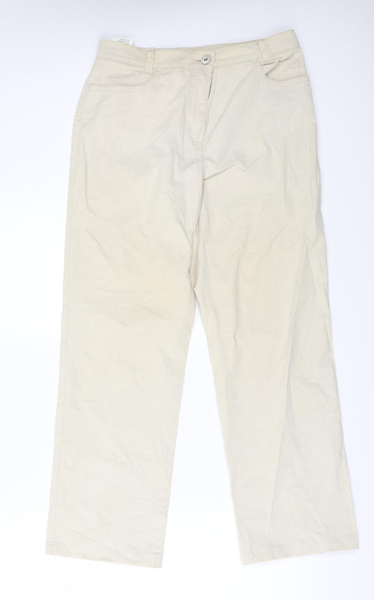 Womens UK Size 14 Toni Regular Fit Chino Beige Trousers