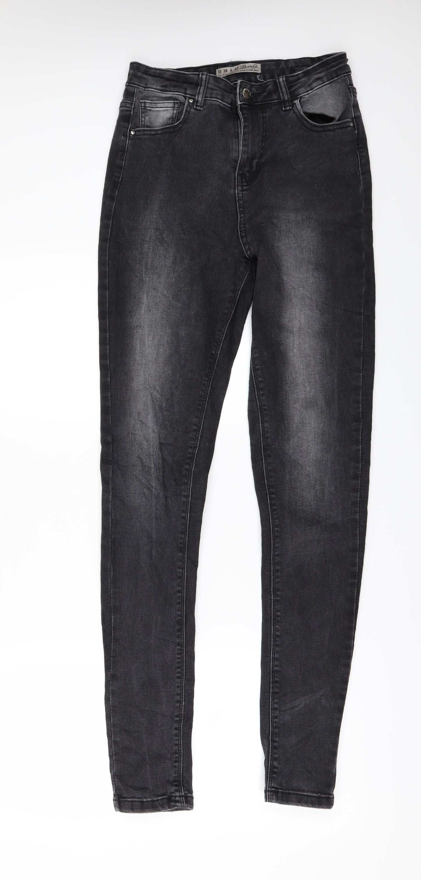 Denim & Co. Womens Black  Denim Skinny Jeans Size 10 L31 in