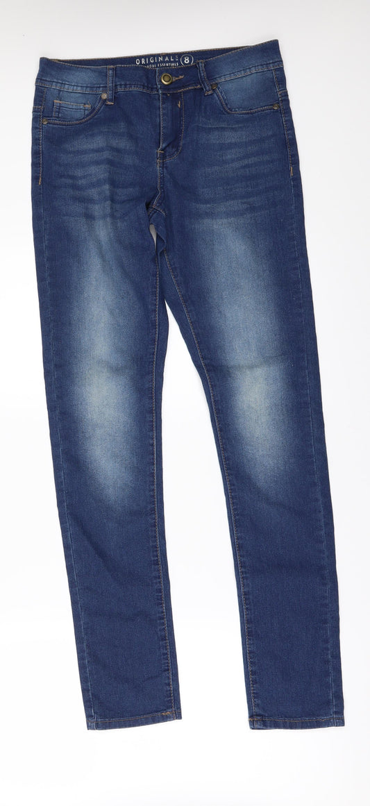Originals Womens Blue  Denim Skinny Jeans Size 8 L31 in