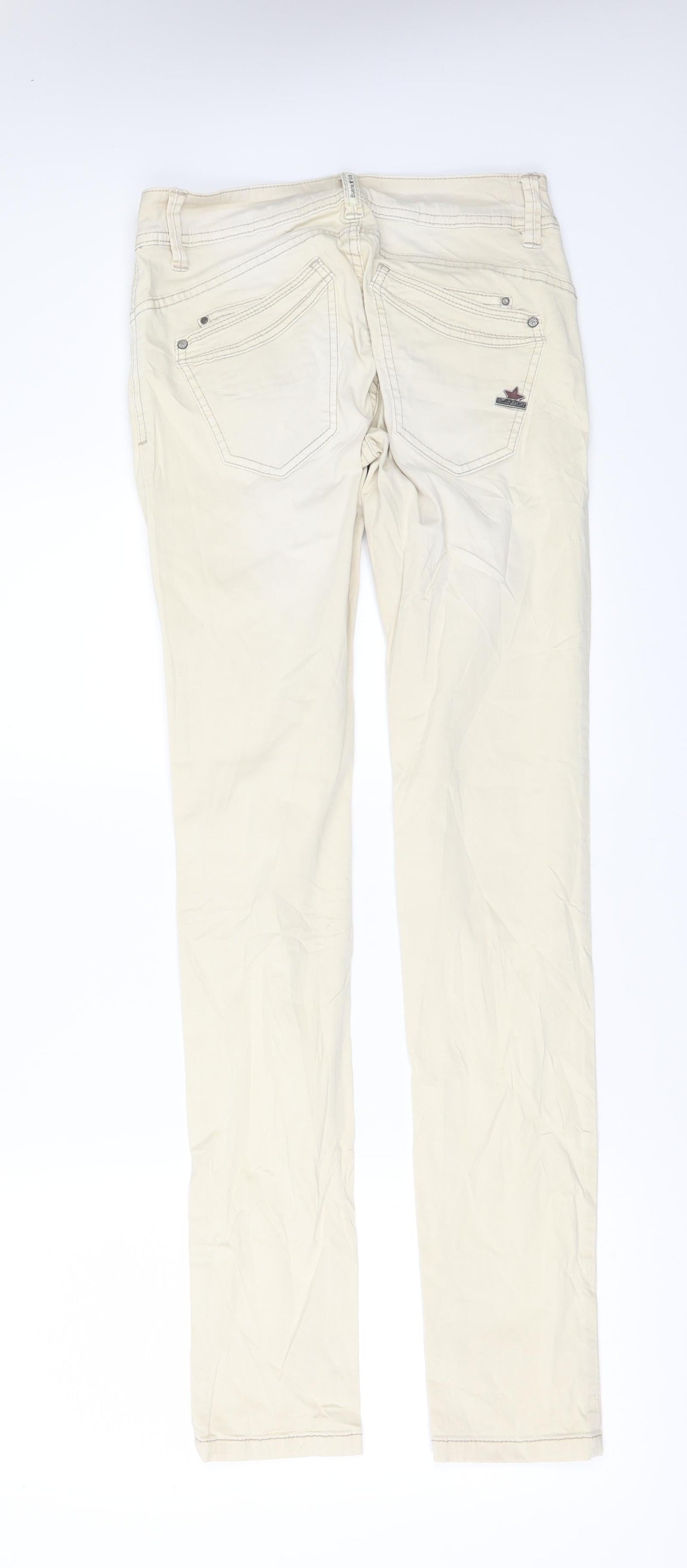 Womens UK Size 2XS Buena Vista Regular Fit Skinny Beige Jeans