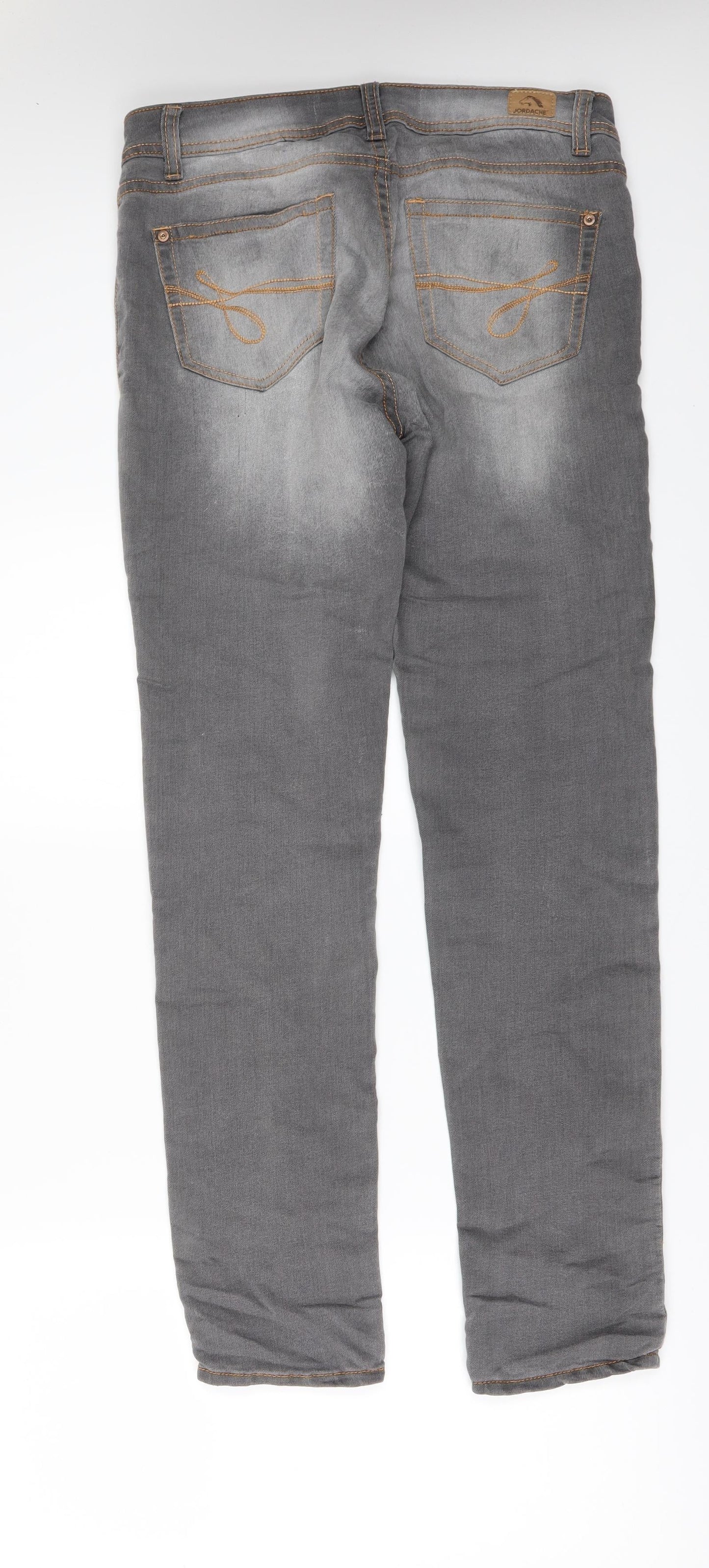 Jordache Womens Grey  Denim Jegging Leggings Size 8 L30 in