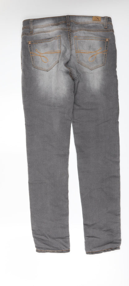 Jordache Womens Grey  Denim Jegging Leggings Size 8 L30 in
