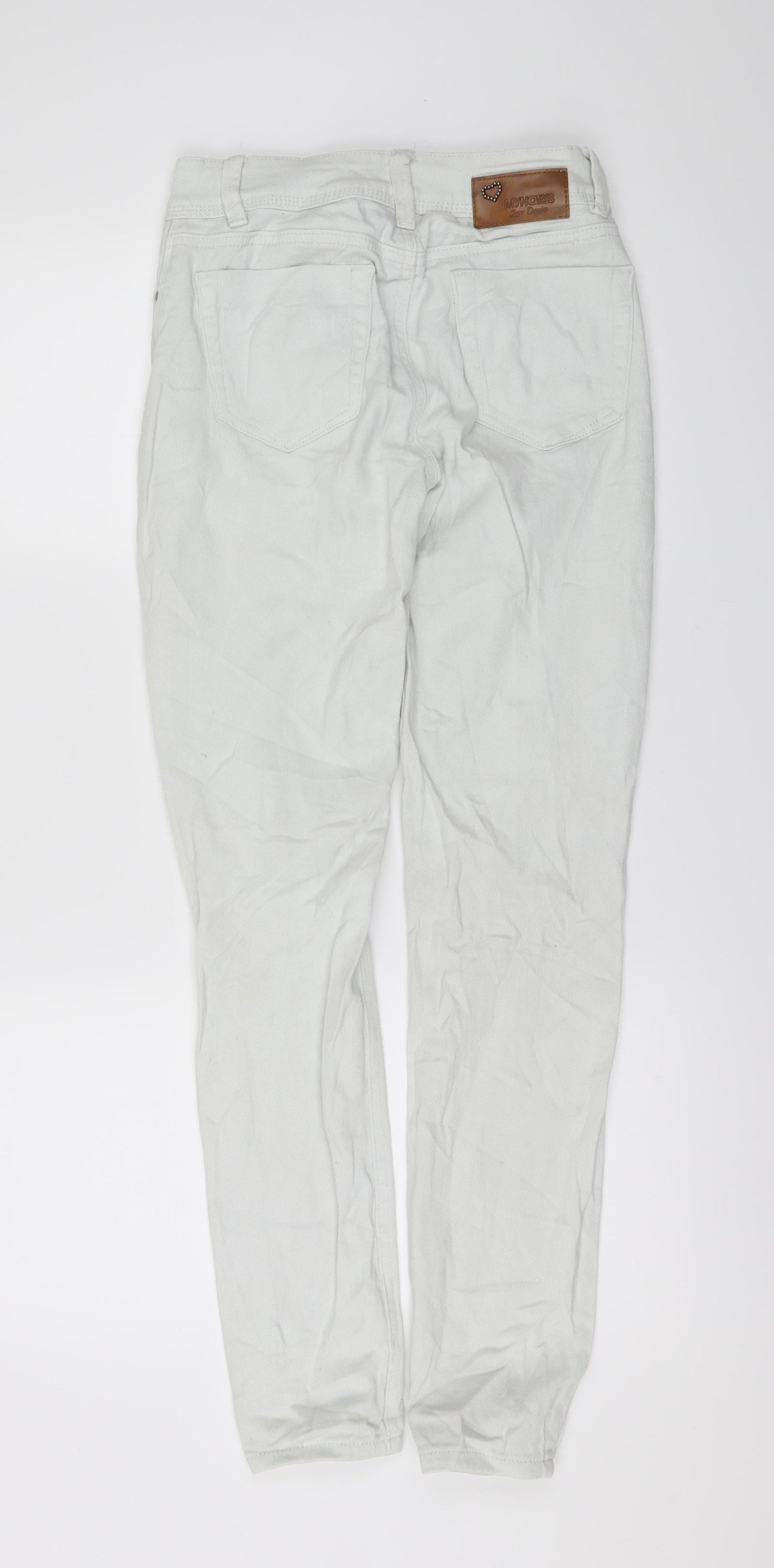 My Hailys Womens White  Denim Skinny Jeans Size XS L29 in