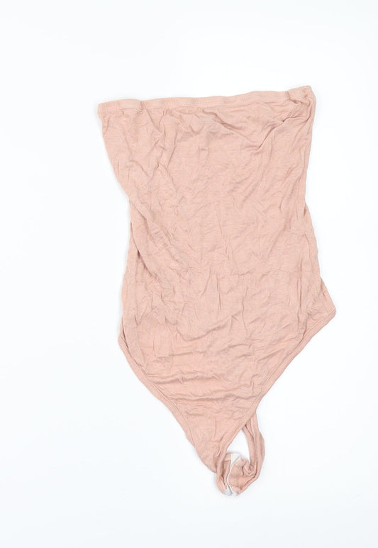 PRETTYLITTLETHING Womens Orange   Bodysuit One-Piece Size 6  - STRAPLESS