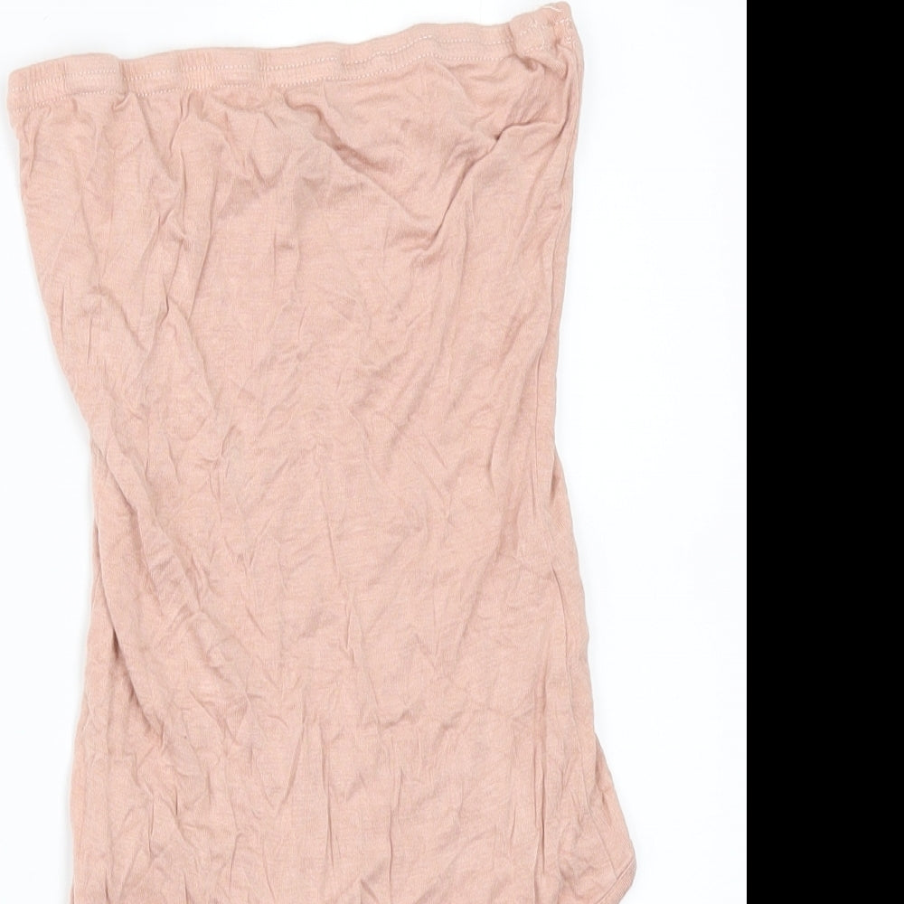 PRETTYLITTLETHING Womens Orange   Bodysuit One-Piece Size 6  - STRAPLESS