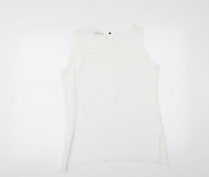 FULLAH SUGAR Womens White   Tunic Blouse Size L