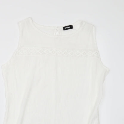 FULLAH SUGAR Womens White   Tunic Blouse Size L