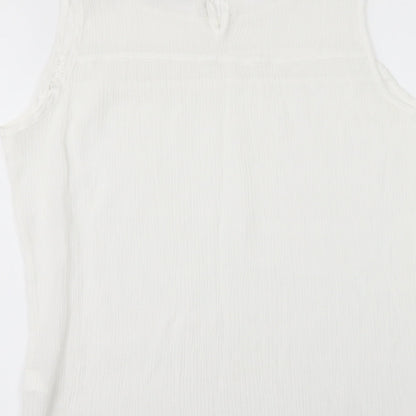 FULLAH SUGAR Womens White   Tunic Blouse Size L