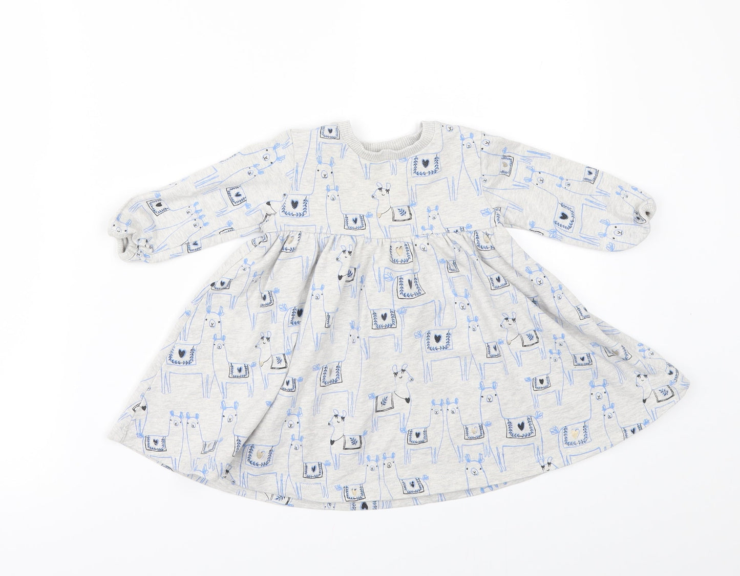 Marks and Spencer Girls Grey Geometric  A-Line  Size 3-6 Months