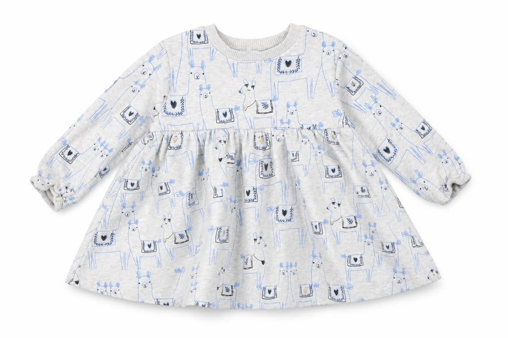 Front view of Marks & Spencer girls’ grey geometric a-line, size 3-6, months