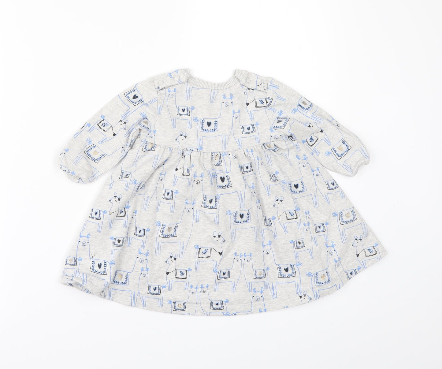 Marks and Spencer Girls Grey Geometric  A-Line  Size 3-6 Months