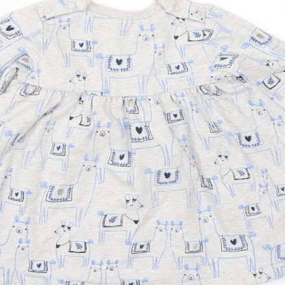 Marks and Spencer Girls Grey Geometric  A-Line  Size 3-6 Months