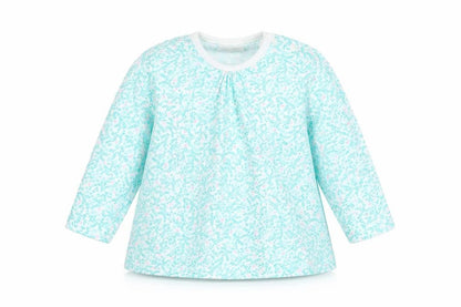 Front view of Next girls’ green floral a-line, size 3-6, months