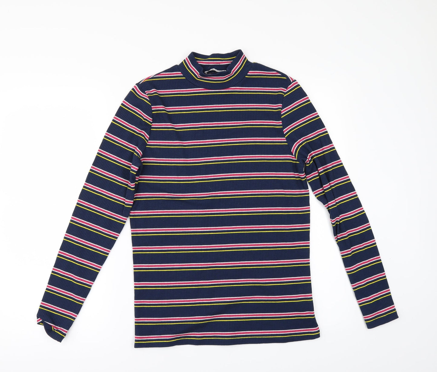 TU Womens Blue Striped  Basic T-Shirt Size 12