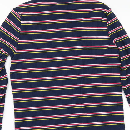 TU Womens Blue Striped  Basic T-Shirt Size 12