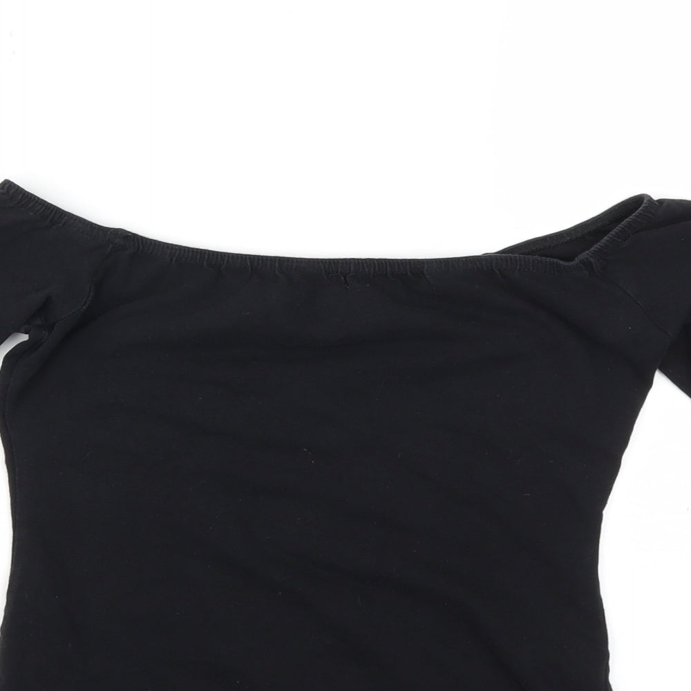 Missguided Womens Black   Bodysuit One-Piece Size 4