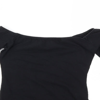 Missguided Womens Black   Bodysuit One-Piece Size 4