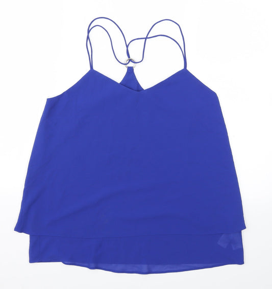 Womens UK Size 10 New Look Blue Basic Blouse