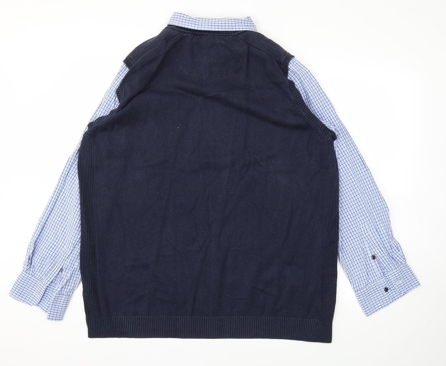 Easy Mens Blue Check   Polo Size 2XL