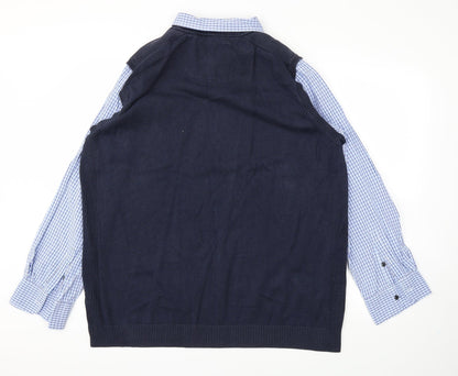 Easy Mens Blue Check   Polo Size 2XL