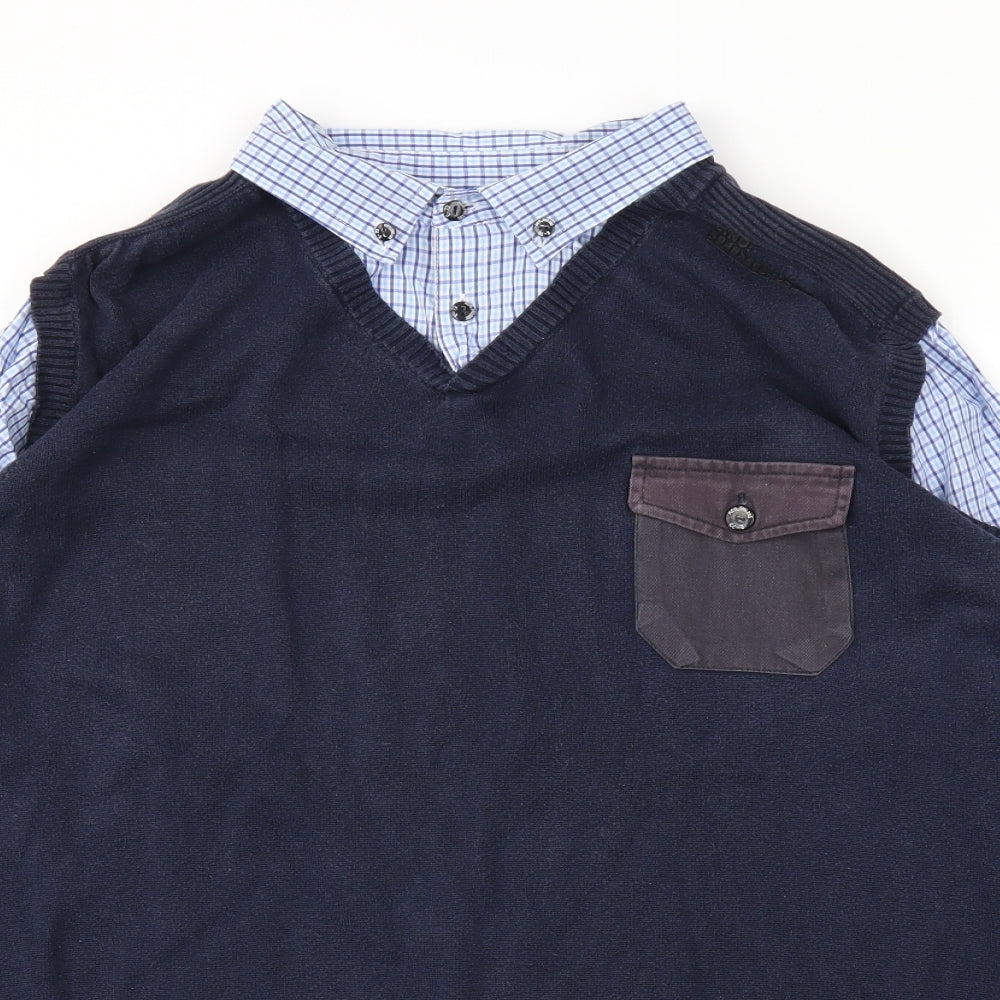 Easy Mens Blue Check   Polo Size 2XL