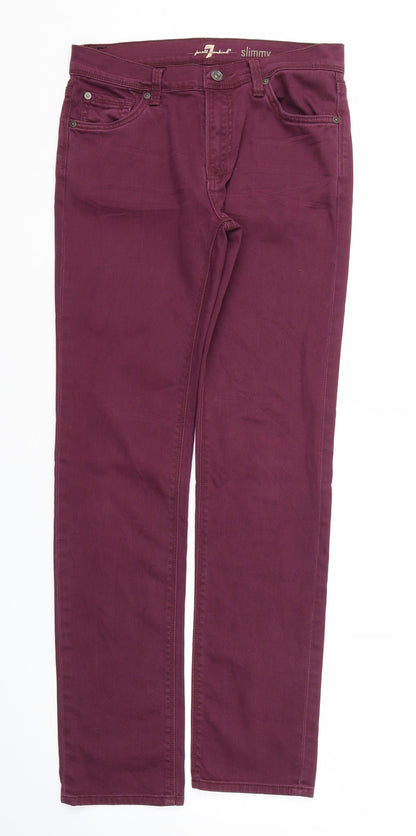 Womens UK Size 30 Preworn Regular Fit Straight Pink Jeans