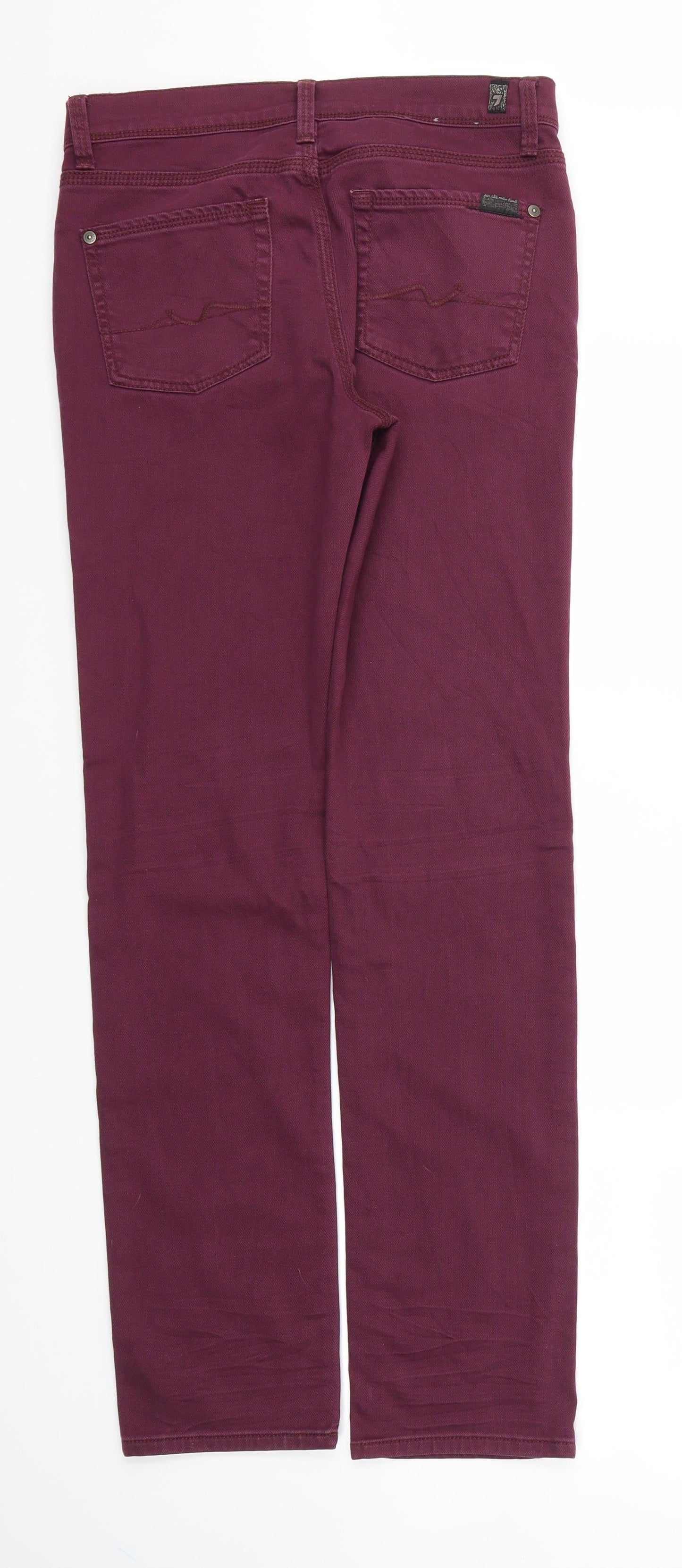 Womens UK Size 30 Preworn Regular Fit Straight Pink Jeans