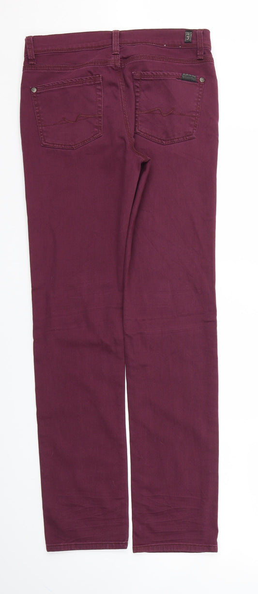 Womens UK Size 30 Preworn Regular Fit Straight Pink Jeans