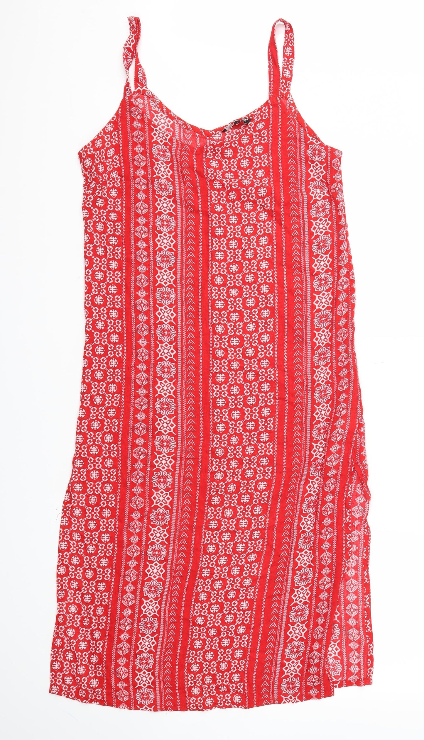 Debehams Womens Red Argyle/Diamond  Fit & Flare  Size 10