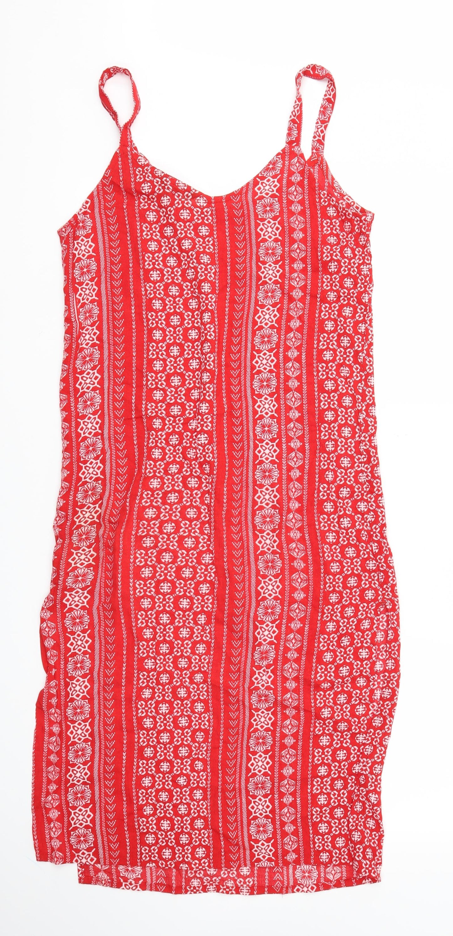 Debehams Womens Red Argyle/Diamond  Fit & Flare  Size 10