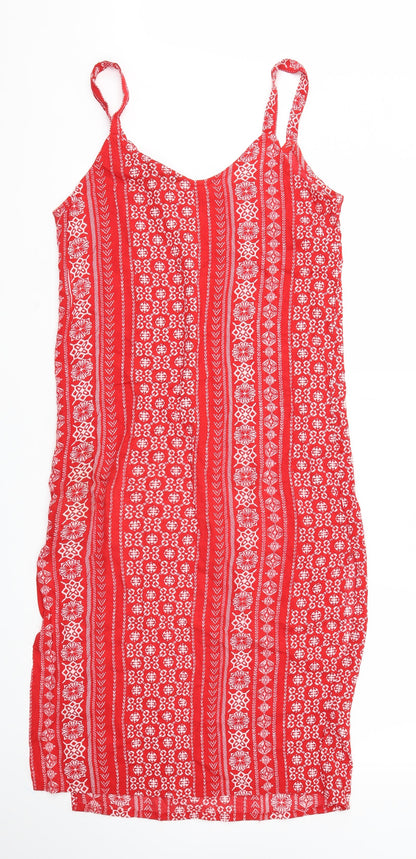 Debehams Womens Red Argyle/Diamond  Fit & Flare  Size 10