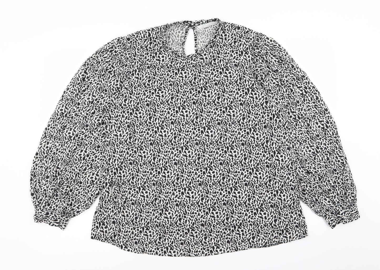 Primark Womens White Geometric  Basic Blouse Size 18