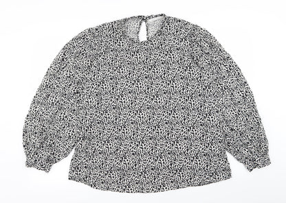 Primark Womens White Geometric  Basic Blouse Size 18