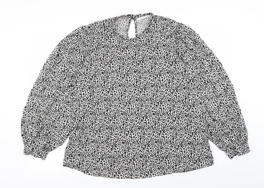 Primark Womens White Geometric  Basic Blouse Size 18