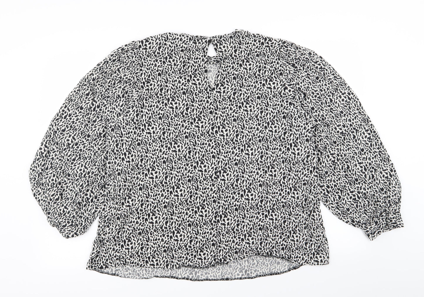 Primark Womens White Geometric  Basic Blouse Size 18