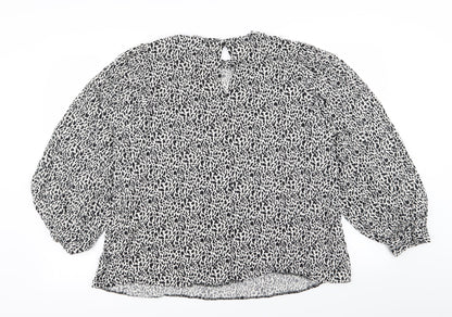 Primark Womens White Geometric  Basic Blouse Size 18