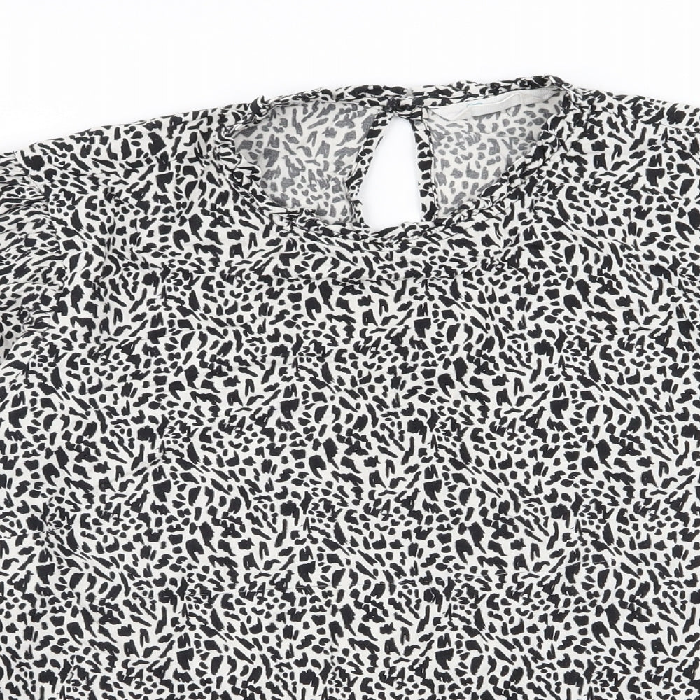 Primark Womens White Geometric  Basic Blouse Size 18