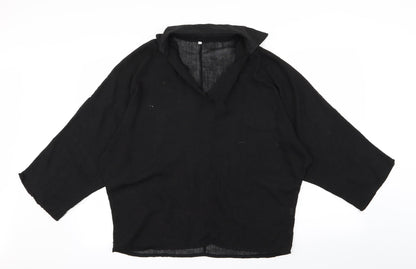 Womens UK Size 2XL Preworn Black Basic Blouse