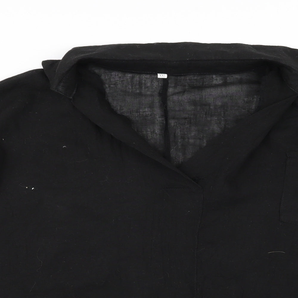 Womens UK Size 2XL Preworn Black Basic Blouse
