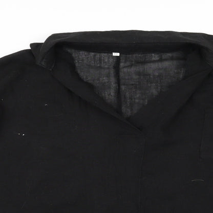 Womens UK Size 2XL Preworn Black Basic Blouse