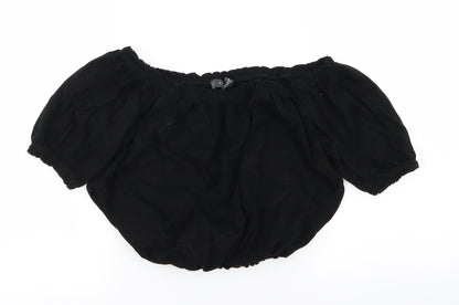 Primark Womens Black   Basic T-Shirt Size 14  - crop