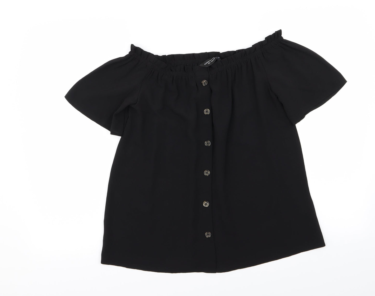 Dorothy Perkins Womens Black   Basic Button-Up Size 8
