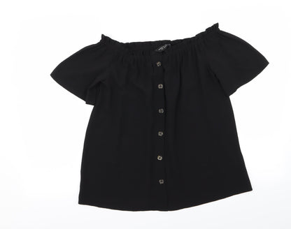 Dorothy Perkins Womens Black   Basic Button-Up Size 8