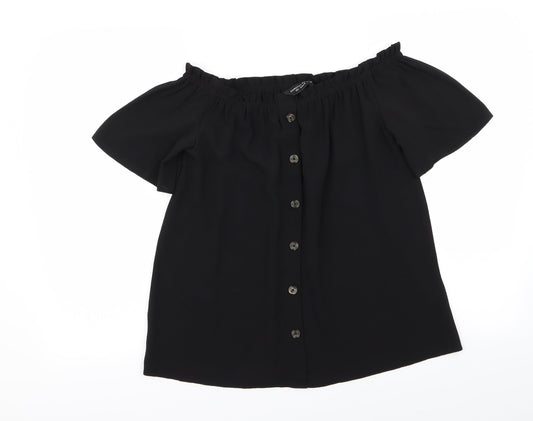 Dorothy Perkins Womens Black   Basic Button-Up Size 8