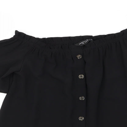 Dorothy Perkins Womens Black   Basic Button-Up Size 8
