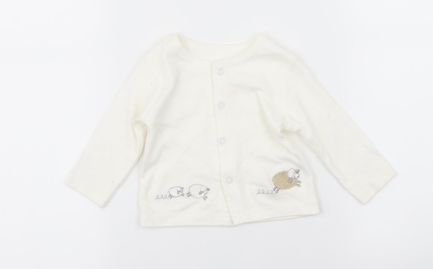 stering Girls White   Basic T-Shirt Size 0-3 Months
