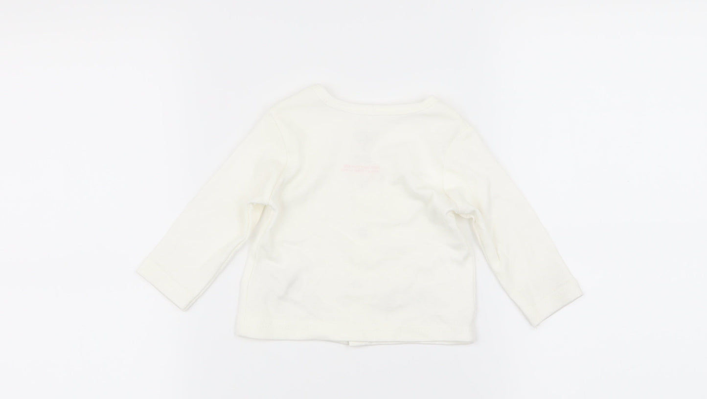 stering Girls White   Basic T-Shirt Size 0-3 Months